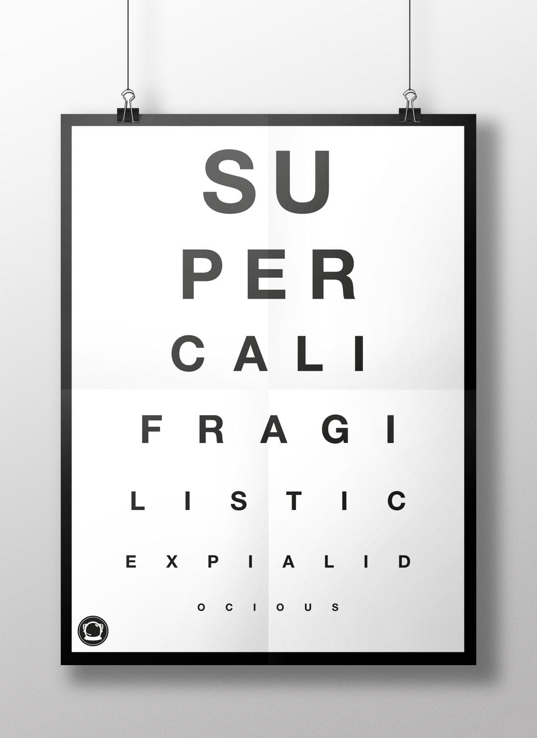 Eye Test Design Spelling out Supercalifragilisticexpialidocious